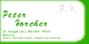 peter horcher business card